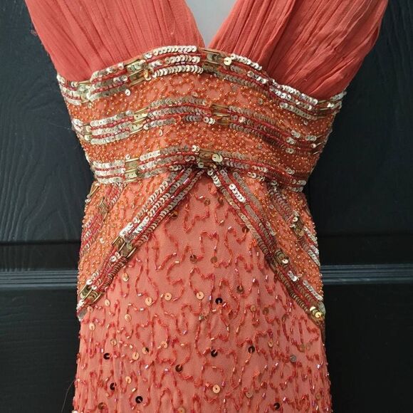 Adrianna Papell Collection size 10 beaded sequence prom dress fancy event - Picture 3 of 12